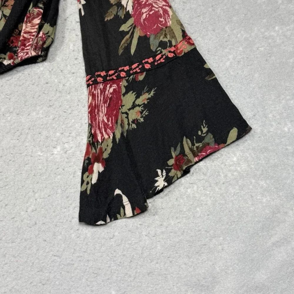 Free People Shirt Women’s Size XS Bainbridge Embroidered Cold Shoulder Top